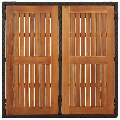 Set da Pranzo da Giardino 3 pz con Cuscini Nero in Polyrattan | homemem39