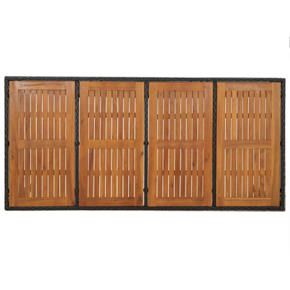 Set da Pranzo da Giardino 7 pz Nero con Cuscini in Polyrattan | homemem39