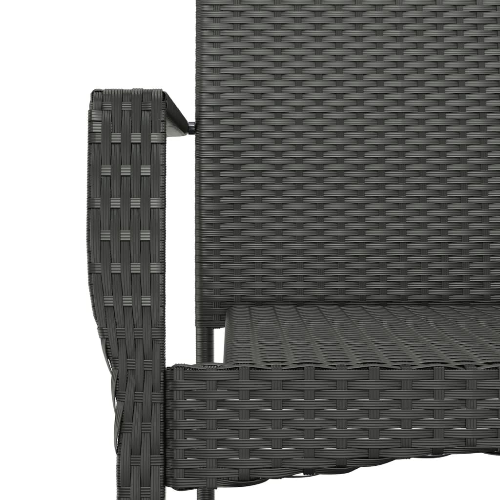 Set da Pranzo da Giardino 9 pz con Cuscini Nero in Polyrattan | homemem39