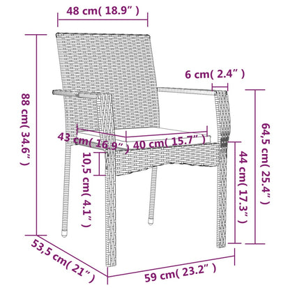 Set da Pranzo da Giardino 5 pz con Cuscini in Polyrattan Grigio | homemem39