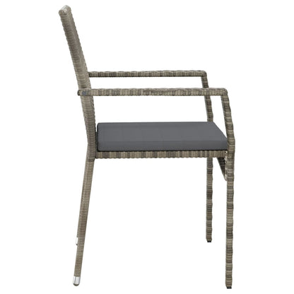 Set da Pranzo da Giardino 7 pz con Cuscini in Polyrattan Grigio | homemem39