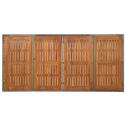 Set da Pranzo da Giardino 7 pz con Cuscini in Polyrattan Grigio | homemem39