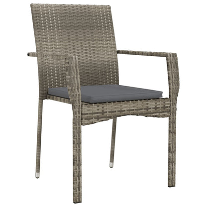 Set da Pranzo da Giardino 9 pz con Cuscini in Polyrattan Grigio | homemem39