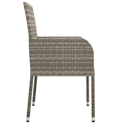 Set da Pranzo da Giardino 3 pz con Cuscini in Polyrattan Grigio - homemem39