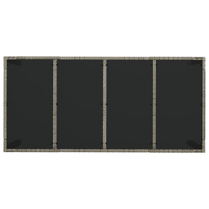 Set da Pranzo da Giardino 7 pz con Cuscini in Polyrattan Grigio - homemem39