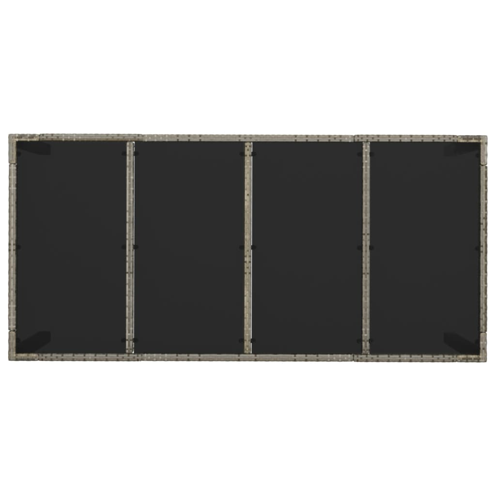 Set da Pranzo da Giardino 9 pz con Cuscini in Polyrattan Grigio - homemem39