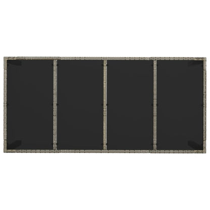 Set da Pranzo da Giardino 9 pz con Cuscini in Polyrattan Grigio - homemem39