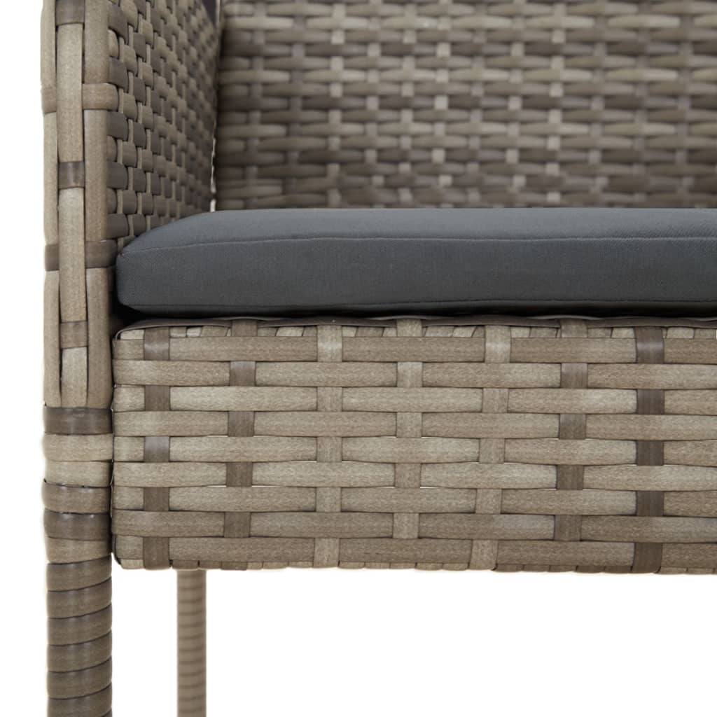 Set da Pranzo da Giardino 7 pz con Cuscini in Polyrattan Grigio | homemem39