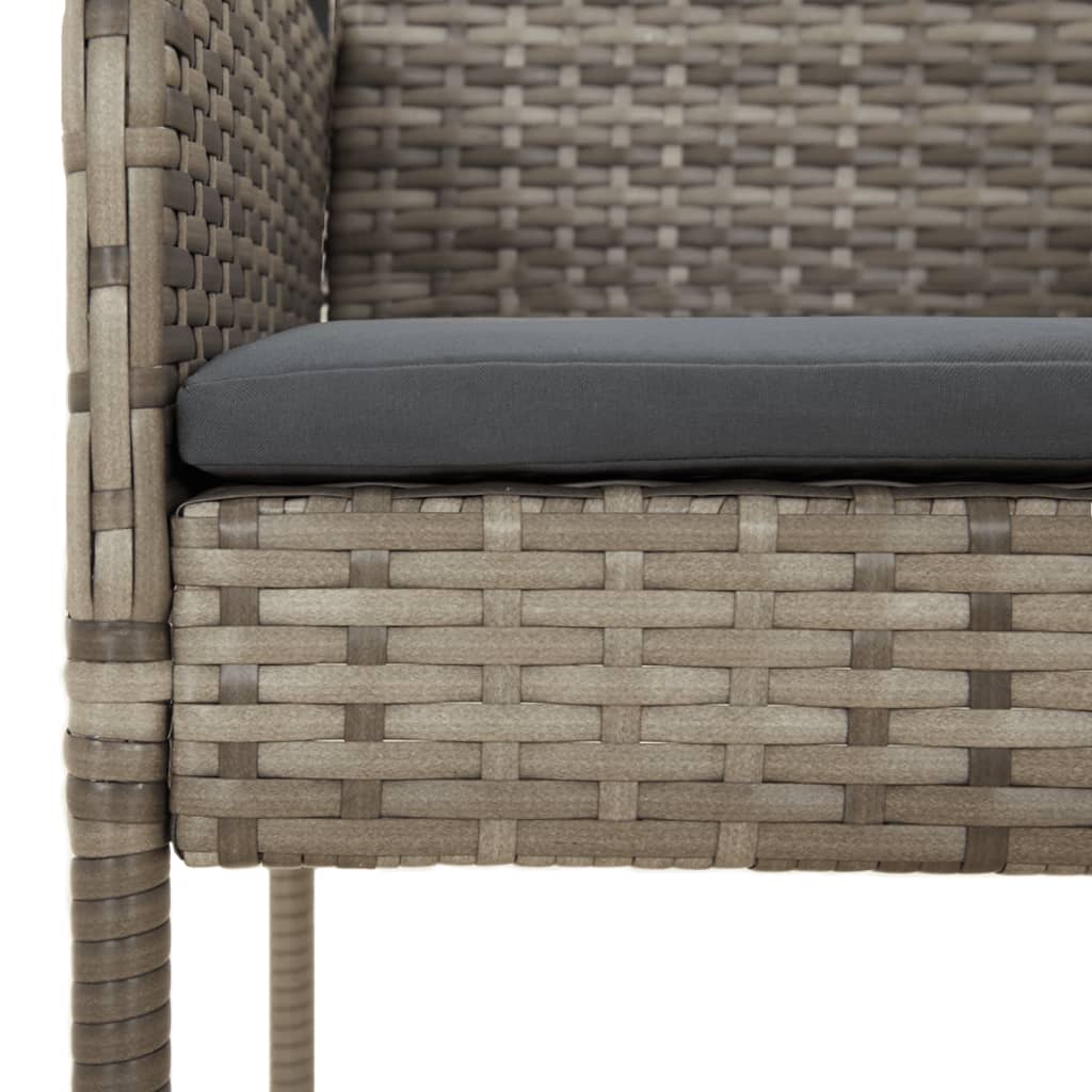 Set da Pranzo da Giardino 7 pz con Cuscini in Polyrattan Grigio | homemem39