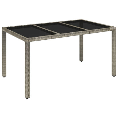 Set da Pranzo da Giardino 7 pz con Cuscini in Polyrattan Grigio | homemem39