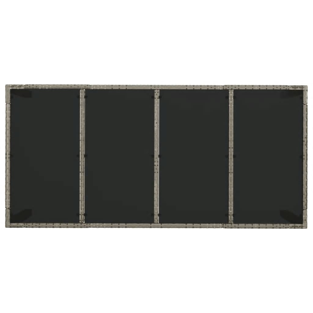 Set da Pranzo da Giardino 7 pz con Cuscini in Polyrattan Grigio - homemem39