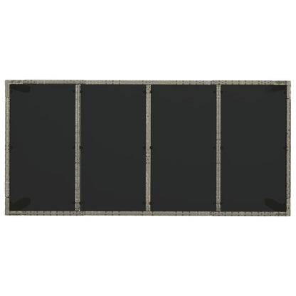 Set da Pranzo da Giardino 9 pz con Cuscini in Polyrattan Grigio | homemem39
