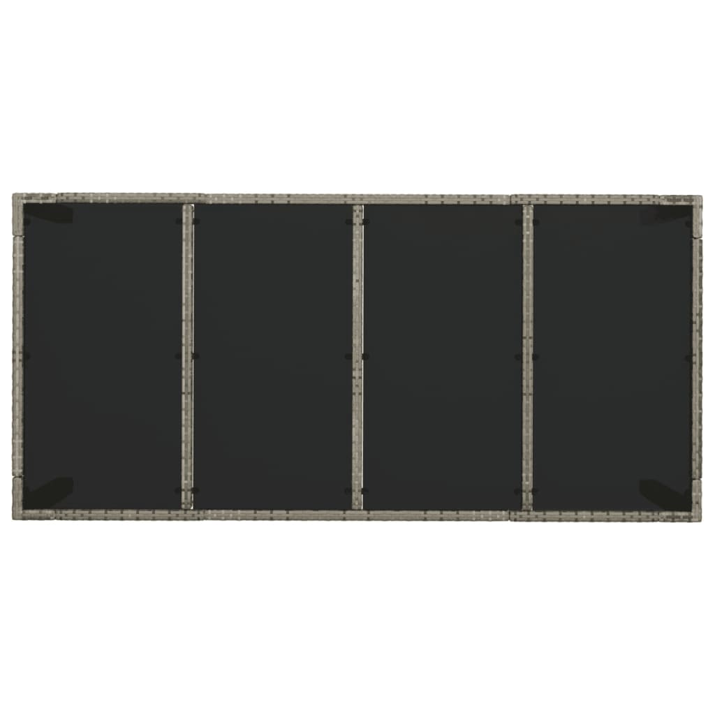 Set da Pranzo da Giardino 9 pz con Cuscini in Polyrattan Grigio - homemem39