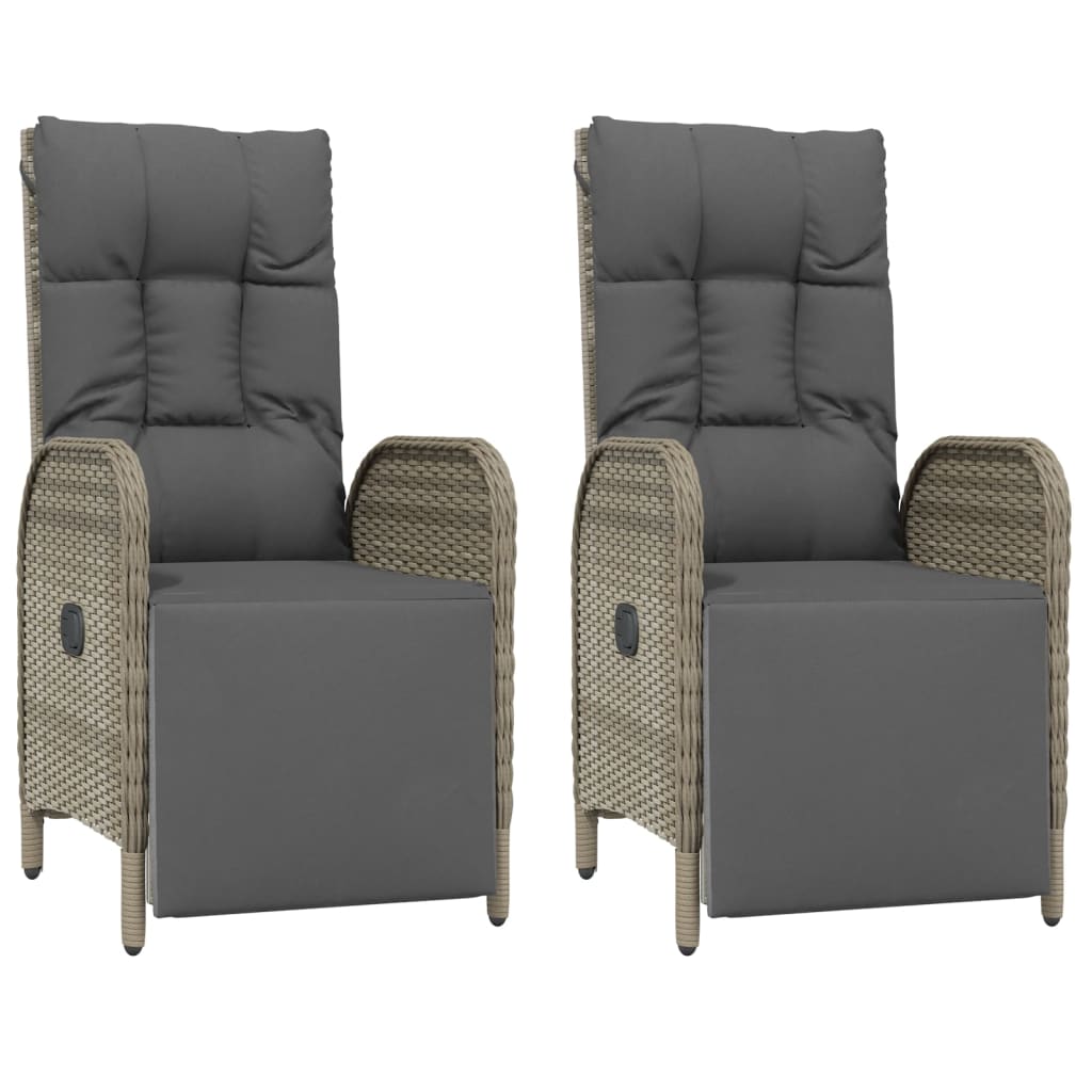 Set da Pranzo da Giardino 7 pz con Cuscini in Polyrattan Grigio | homemem39