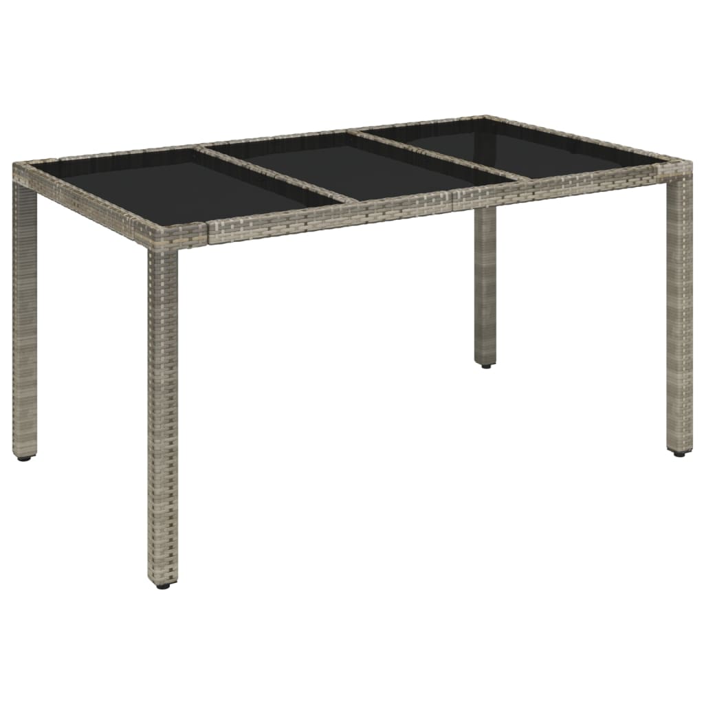 Set da Pranzo da Giardino 7 pz con Cuscini in Polyrattan Grigio | homemem39