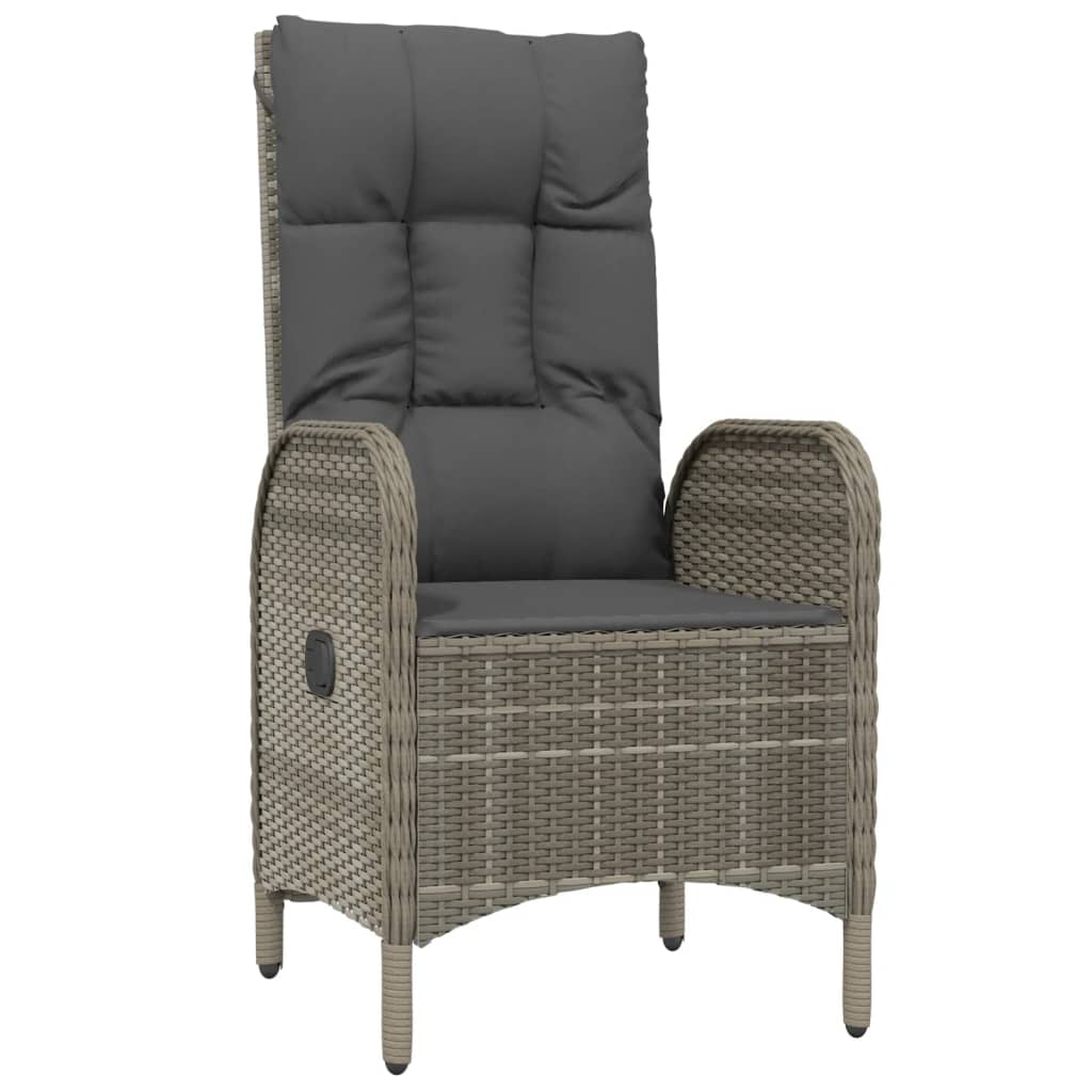 Set da Pranzo da Giardino 9 pz con Cuscini in Polyrattan Grigio - homemem39