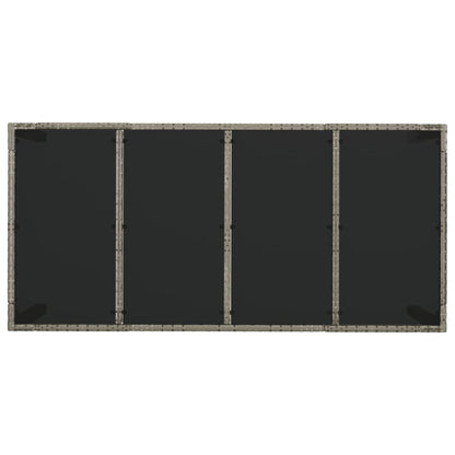 Set da Pranzo da Giardino 9 pz con Cuscini in Polyrattan Grigio