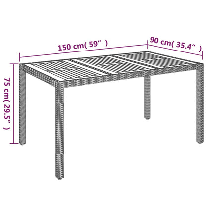 Set da Pranzo da Giardino 7 pz con Cuscini in Polyrattan Grigio | homemem39