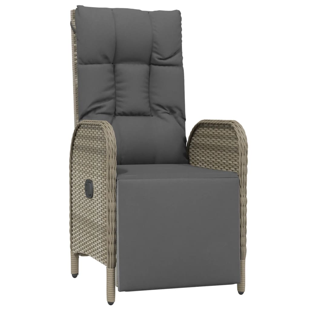 Set da Pranzo da Giardino 7 pz con Cuscini in Polyrattan Grigio | homemem39