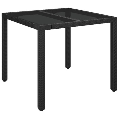 Set da Pranzo da Giardino 3 pz con Cuscini Nero in Polyrattan | homemem39