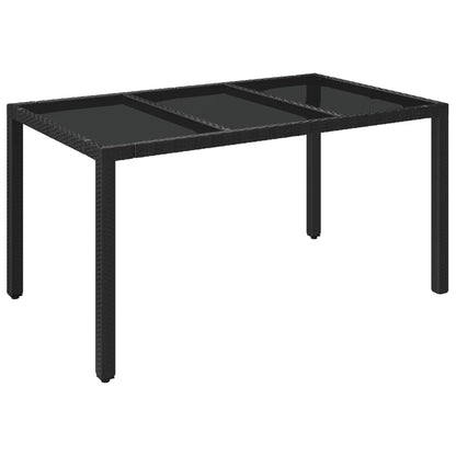 Set da Pranzo da Giardino 5 pz Nero con Cuscini in Polyrattan | homemem39