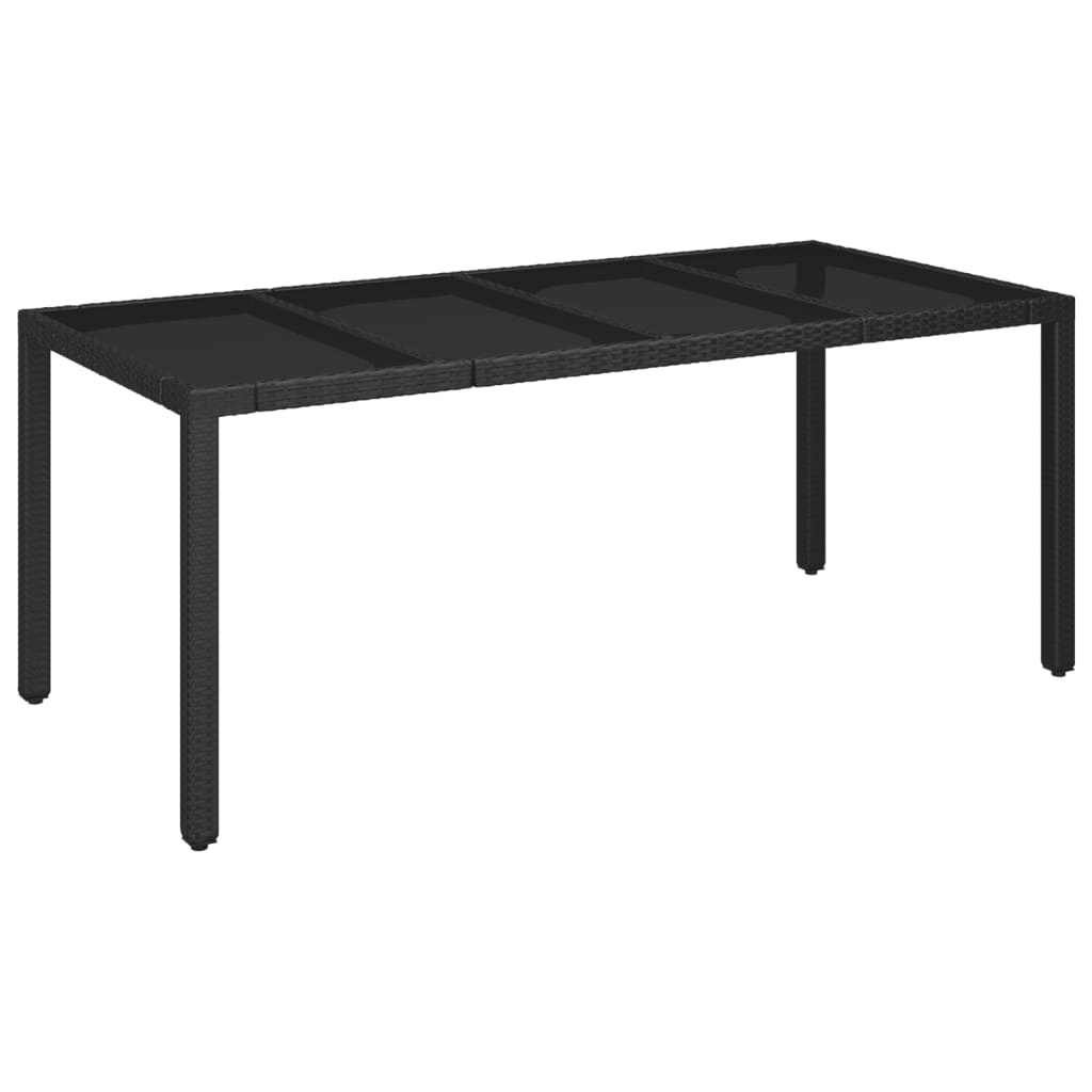 Set da Pranzo Giardino 7pz Nero e Grigio con Cuscini Polyrattan | homemem39