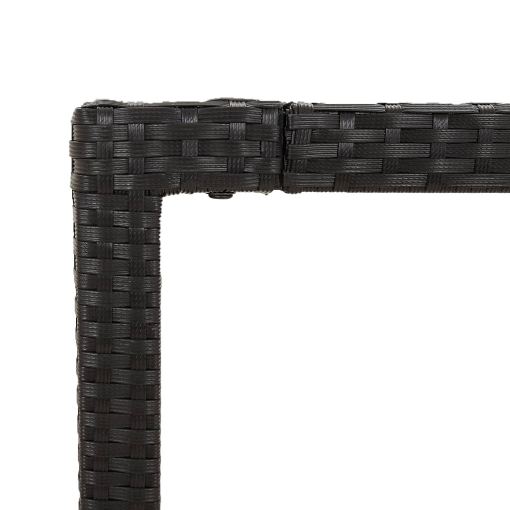 Set da Pranzo da Giardino 3 pz con Cuscini Nero in Polyrattan | homemem39