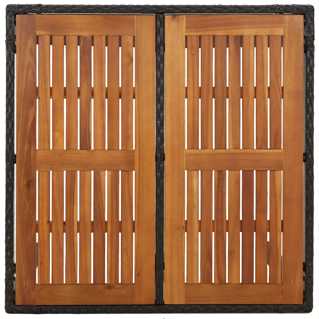 Set da Pranzo da Giardino 3 pz con Cuscini Nero in Polyrattan | homemem39