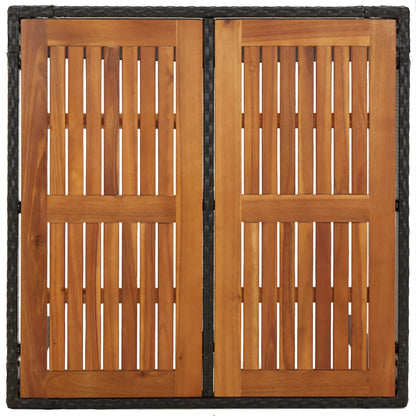 Set da Pranzo da Giardino 3 pz con Cuscini Nero in Polyrattan | homemem39