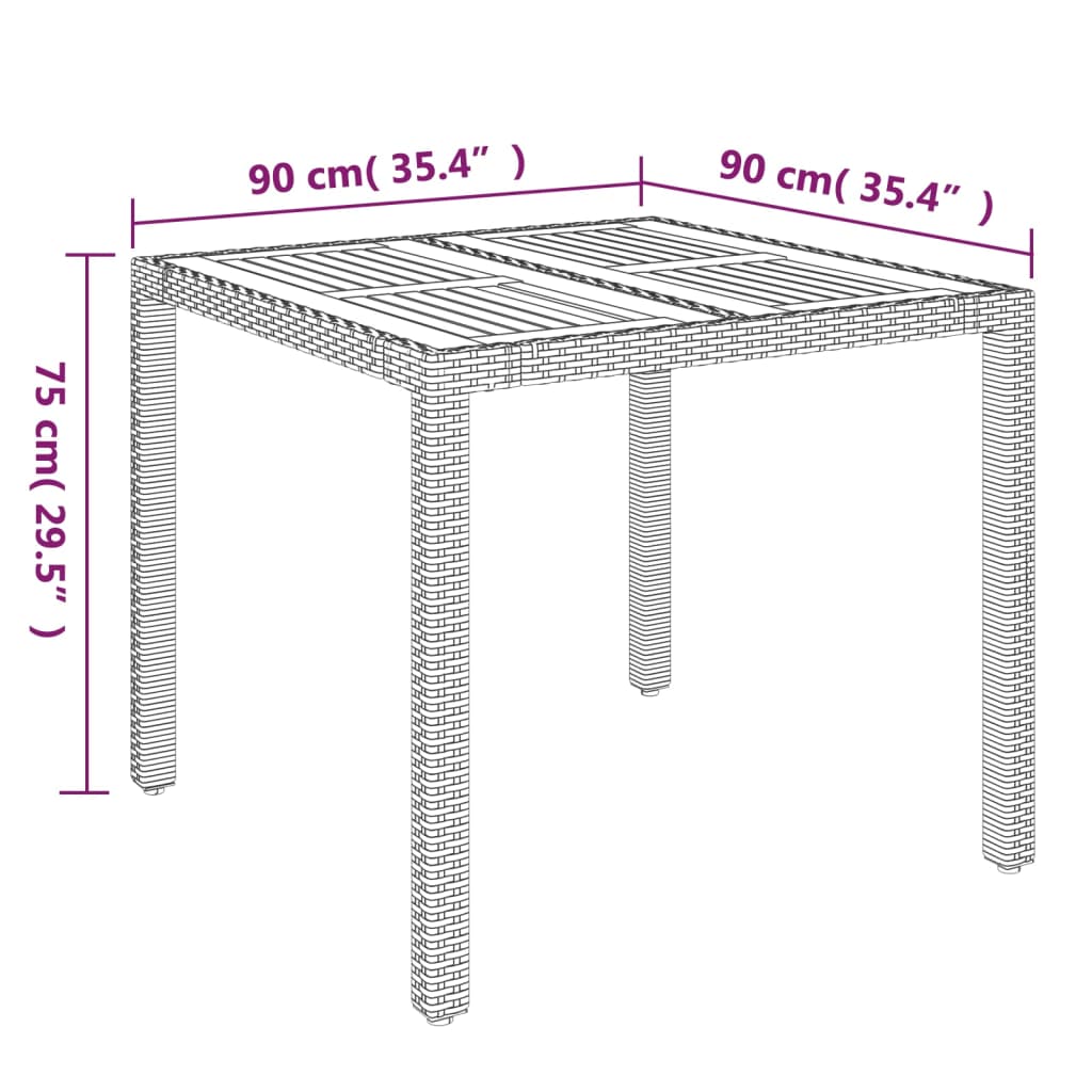 Set da Pranzo da Giardino 3 pz con Cuscini Nero in Polyrattan | homemem39