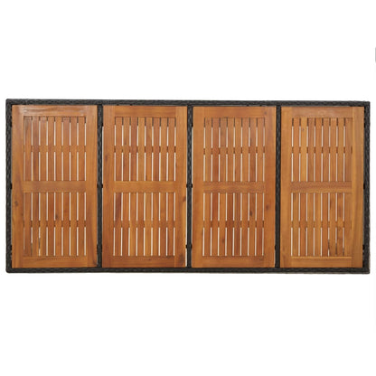 Set da Pranzo da Giardino 7 pz Nero con Cuscini in Polyrattan | homemem39