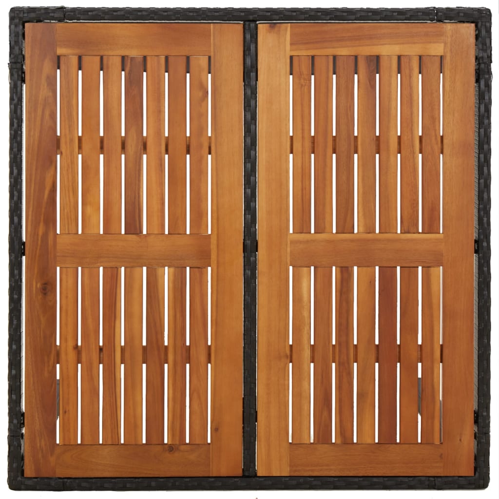 Set da Pranzo da Giardino 3 pz con Cuscini Nero in Polyrattan | homemem39