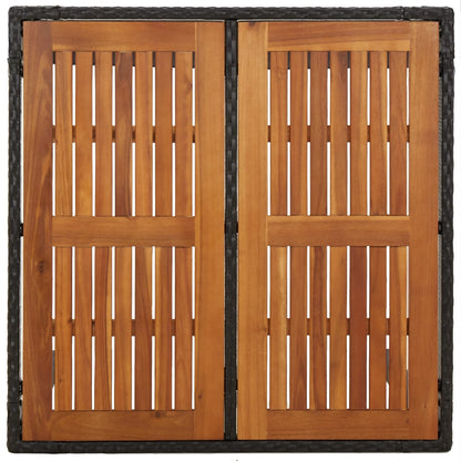 Set da Pranzo da Giardino 3 pz con Cuscini Nero in Polyrattan - homemem39