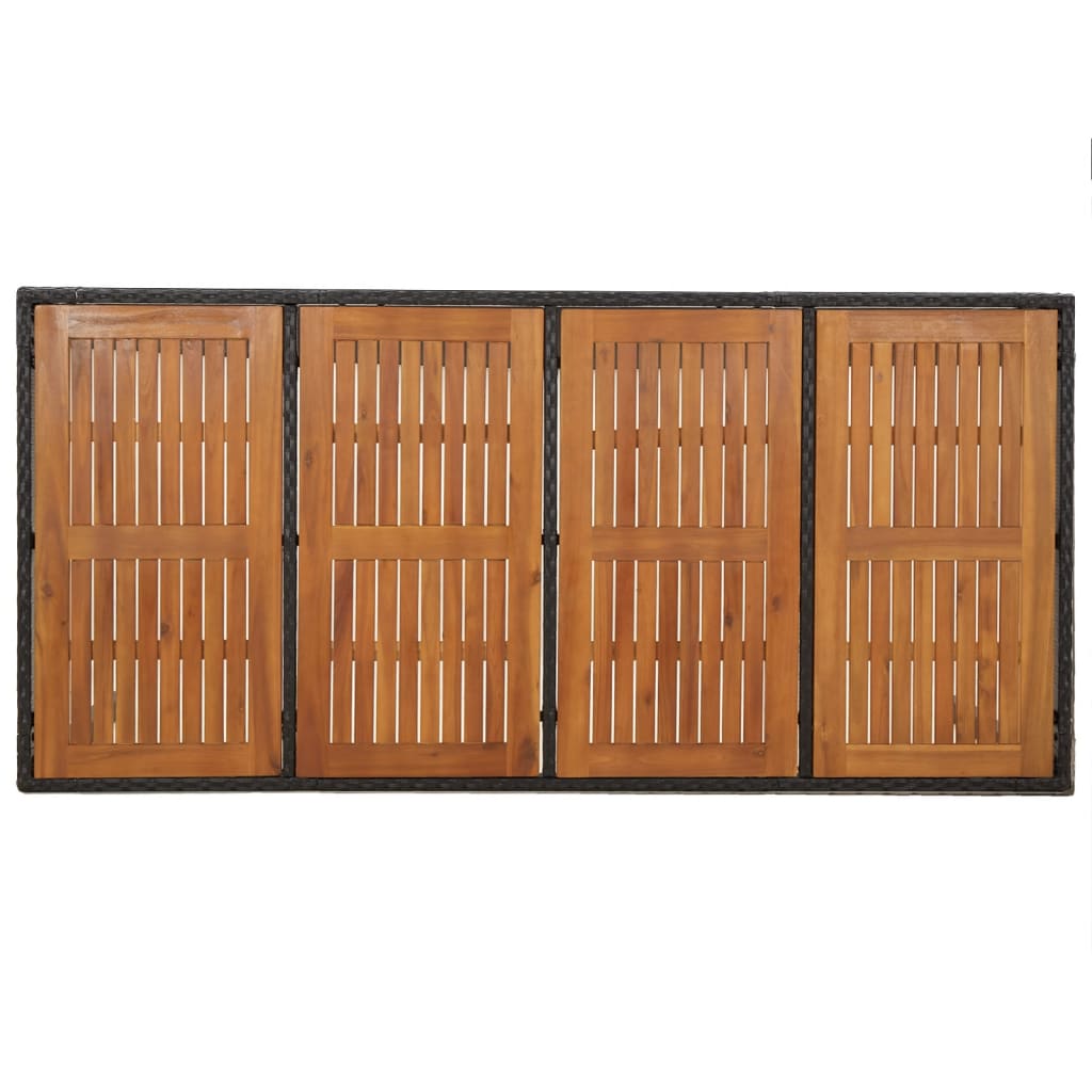 Set da Pranzo da Giardino 7 pz Nero con Cuscini in Polyrattan | homemem39