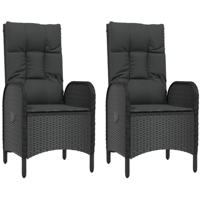 Set da Pranzo da Giardino 4 pz con Cuscini Nero in Polyrattan | homemem39