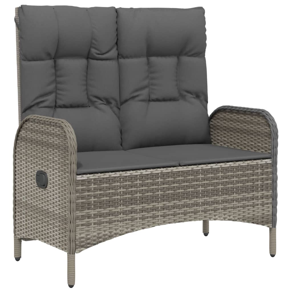 Set da Pranzo da Giardino 3 pz con Cuscini in Polyrattan Grigio | homemem39