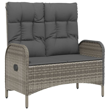 Set da Pranzo da Giardino 3 pz con Cuscini in Polyrattan Grigio | homemem39