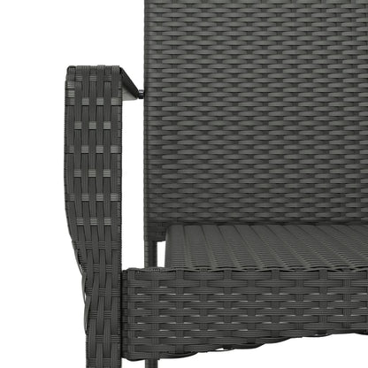 Set da Pranzo da Giardino 7 pz Nero con Cuscini in Polyrattan | homemem39