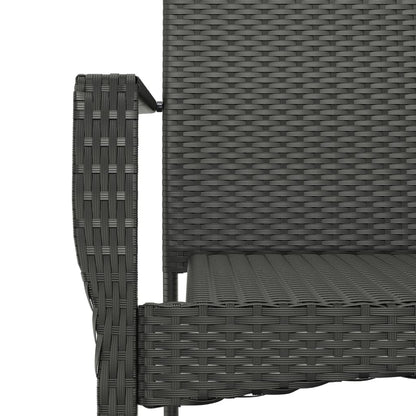 Set da Pranzo da Giardino 3 pz con Cuscini Nero in Polyrattan | homemem39