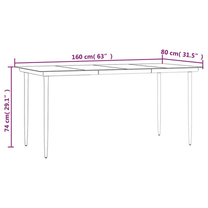 Set da Pranzo da Giardino 5 pz Nero con Cuscini in Polyrattan | homemem39