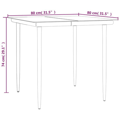 Set Salotto Giardino 3 pz con Cuscini Nero e Grigio Polyrattan