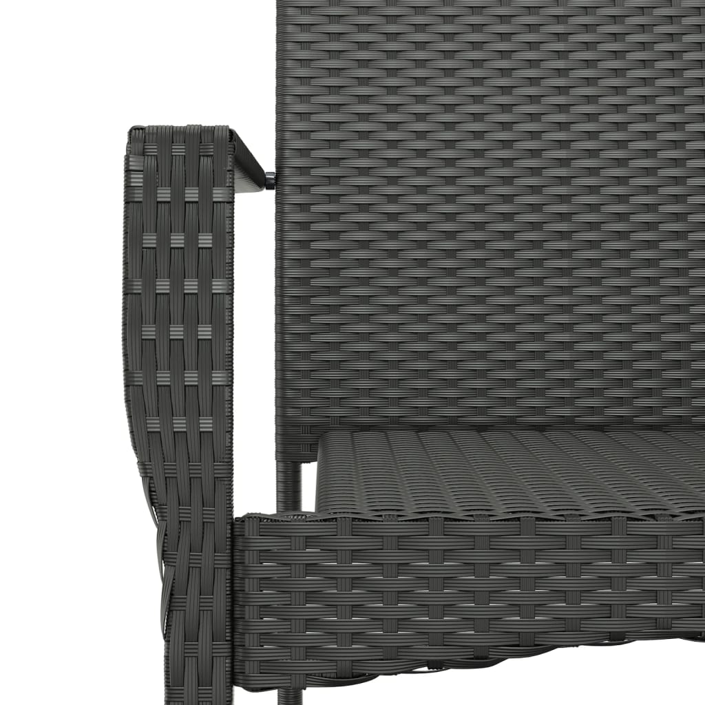 Set da Pranzo da Giardino 5 pz Nero con Cuscini in Polyrattan | homemem39