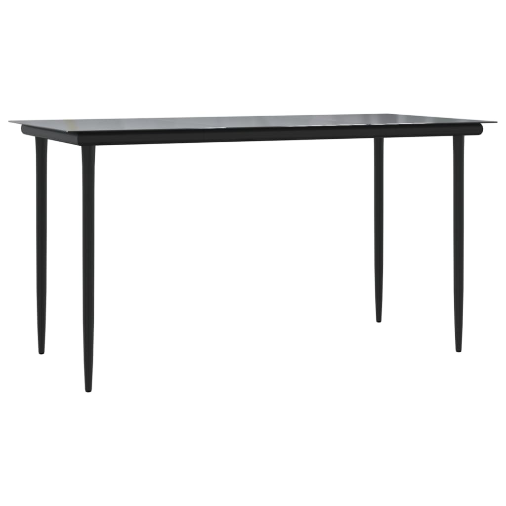 Set da Pranzo Giardino 5pz Nero e Grigio con Cuscini Polyrattan | homemem39