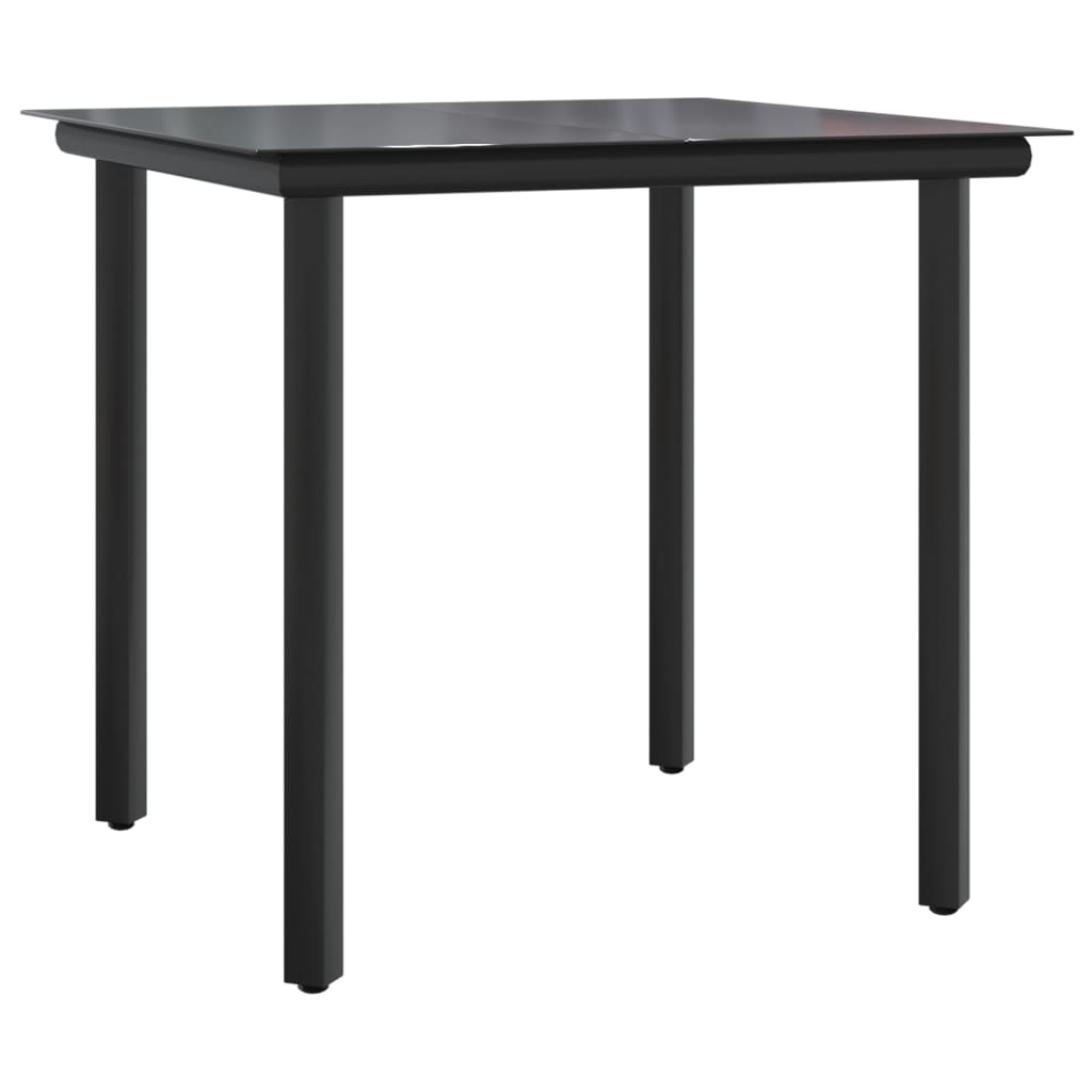 Set da Pranzo da Giardino 5 pz Nero con Cuscini in Polyrattan | homemem39