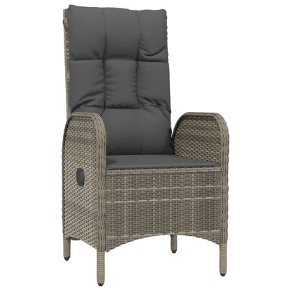 Set da Pranzo Giardino 9pz con Cuscini Nero e Grigio Polyrattan - homemem39