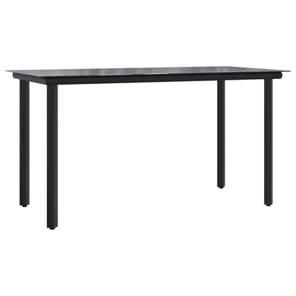 Set da Pranzo da Giardino 7 pz Nero con Cuscini in Polyrattan | homemem39