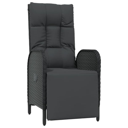 Set da Pranzo da Giardino 5 pz Nero con Cuscini in Polyrattan | homemem39
