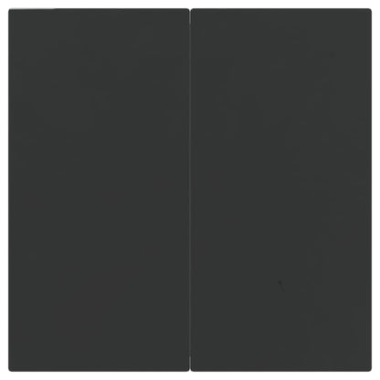 Set Salotto Giardino 3 pz con Cuscini Nero e Grigio Polyrattan