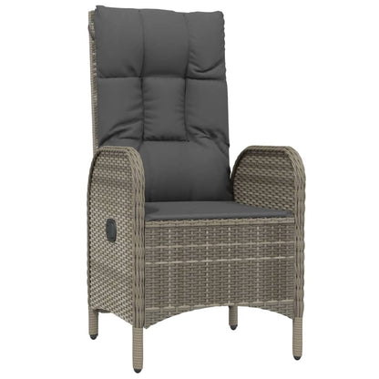 Set da Pranzo Giardino 5pz Nero e Grigio con Cuscini Polyrattan | homemem39