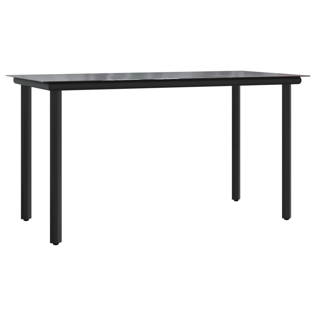 Set da Pranzo Giardino 7pz Nero e Grigio con Cuscini Polyrattan | homemem39